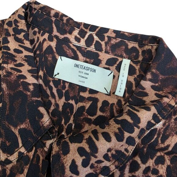 One Teaspoon Leopard Print Big Cat Bad Valentine Jumpsuit L - Picture 4 of 5